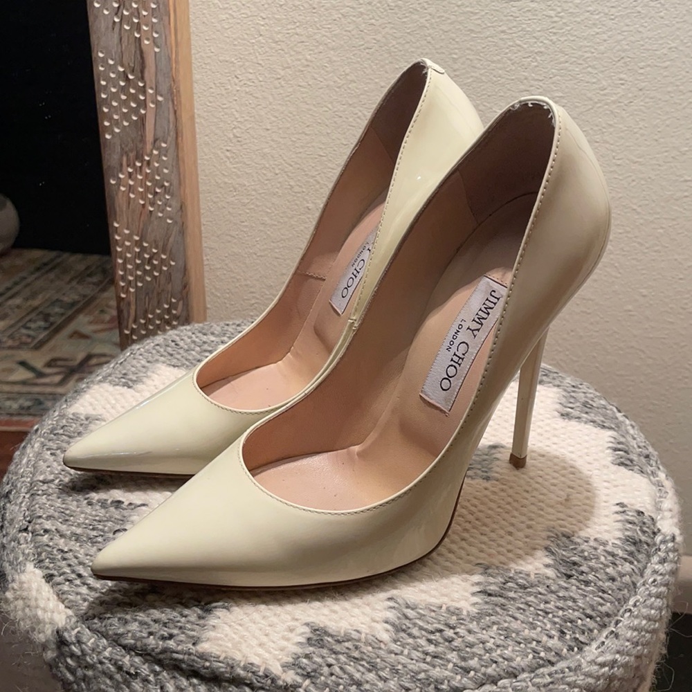 Jimmy Choo gently used Anouk white stiletto heels